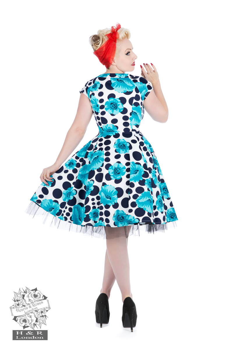 Poppy Blue Dot Day Dress